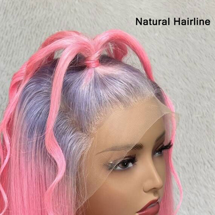 Ombre Silver Pink Bob Wig 13x4 HD Lace Wigs Human Hair Bob Wigs