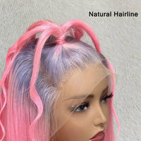 Ombre Silver Pink Bob Wig 13x4 HD Lace Wigs Human Hair Bob Wigs