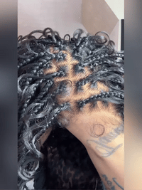 Knotless Boho Braided Water Wave Wig Glueless Pre-Cut Lace Human Hair Braided Wigs For Women