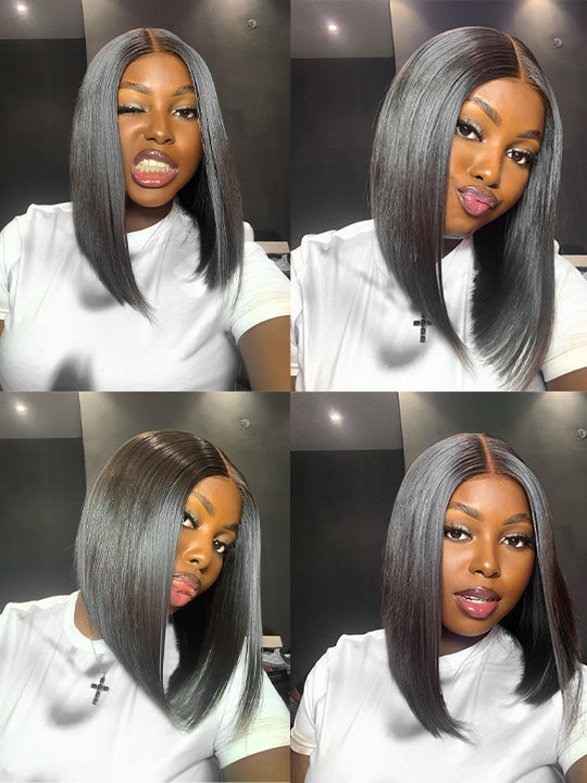 250% Density 13x4 Lace Frontal Bob Wig Pre Plucked Straight Bob Wigs for Black Women