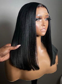 250% Density 13x4 Lace Frontal Bob Wig Pre Plucked Straight Bob Wigs for Black Women