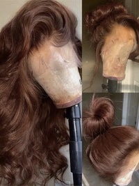 Kisslove Pre-Everything Upgraded Chocolate Brown Wig 3D Body Wave 360 Lace Wigs Human Hair