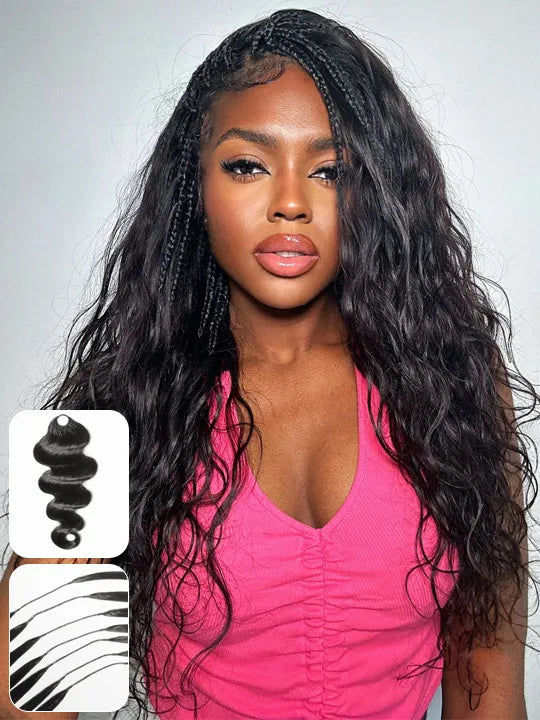 Body Wave Crochet Hair for Boho Braids Miracle Knots Pre-Separated Huuman Hair Extensions