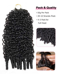 Burmese Curly Crochet Hair Designed for Miracle Knots Boho Braids Time-Saving Human Hair Extensions