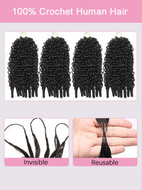 Burmese Curly Crochet Hair Designed for Miracle Knots Boho Braids Time-Saving Human Hair Extensions