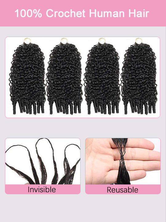 Burmese Curly Crochet Hair Designed for Miracle Knots Boho Braids Time-Saving Human Hair Extensions