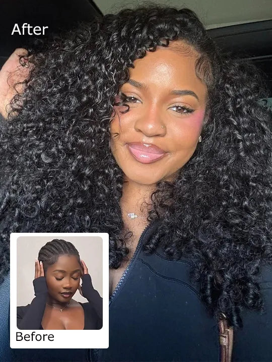 Burmese Curly Crochet Hair Designed for Miracle Knots Boho Braids Time-Saving Human Hair Extensions