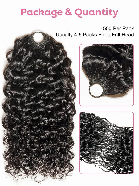 Kisslove Hair Water Wave Miracle Knots Crochet Hair 100% Human Hair Extensions for Braids