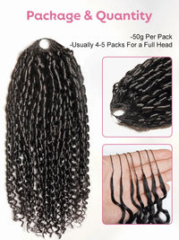 Human Hair Kinky Curly Knotless Crochet Extensions For Boho Braiding