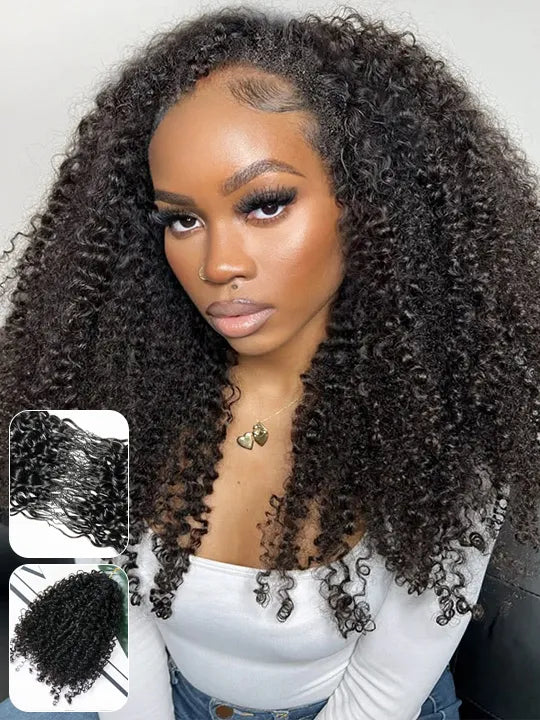 Human Hair Kinky Curly Knotless Crochet Extensions For Boho Braiding