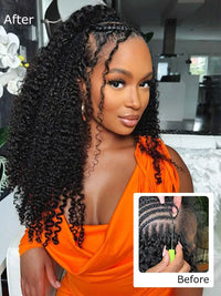 Human Hair Kinky Curly Knotless Crochet Extensions For Boho Braiding