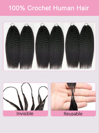 Kisslove Hair Kinky Straight Human Crochet Hair 100% Human Hair Extensions for Braids