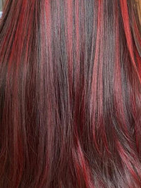 Kisslove Hair Dark Red Highlight Loose Body Wave 13x6 Full Lace Frontal Wig With Face Framing Layers