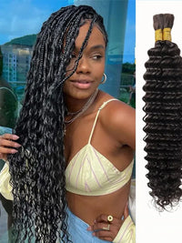 Brazilian Bulk Hair For Braiding Human Hair Deep Wave Braids Human Hair Extension No Weft