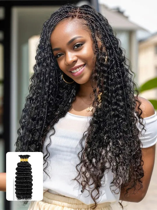Brazilian Bulk Hair For Braiding Human Hair Deep Wave Braids Human Hair Extension No Weft