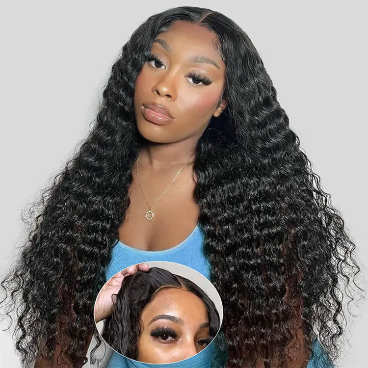 [Wear & Go] Bleached Knots Glueless 5x5/6x4.5 Lace Front Human Hair Wigs Deep Wave