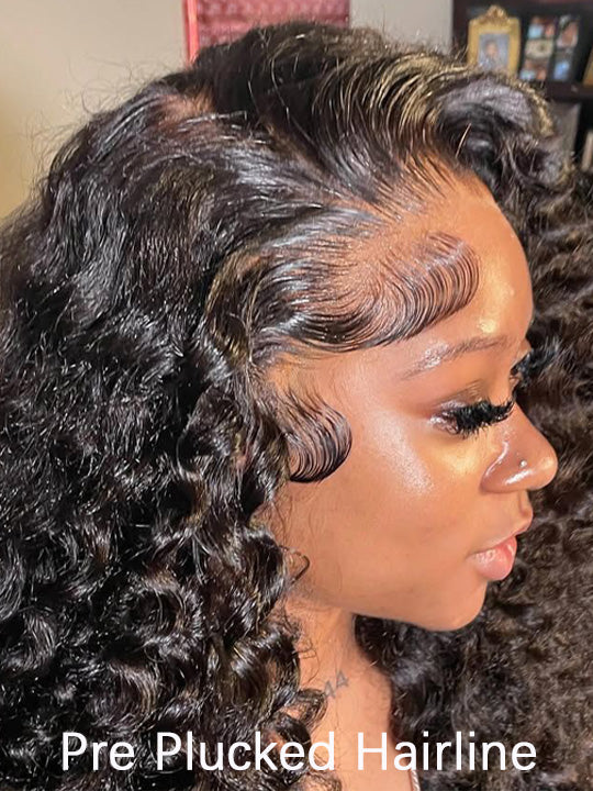Deep Wave 13x6 Lace Front Wig Pre Plucked Ear to Ear Lace Frontal Human Hair Wigs