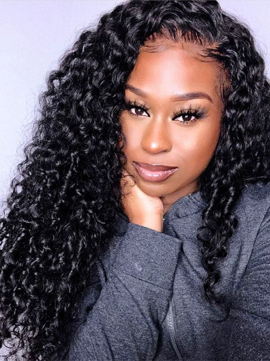 Double Drawn Water Wave Wig High Density Parting Max Full Lace Frontal Human Hair Wigs