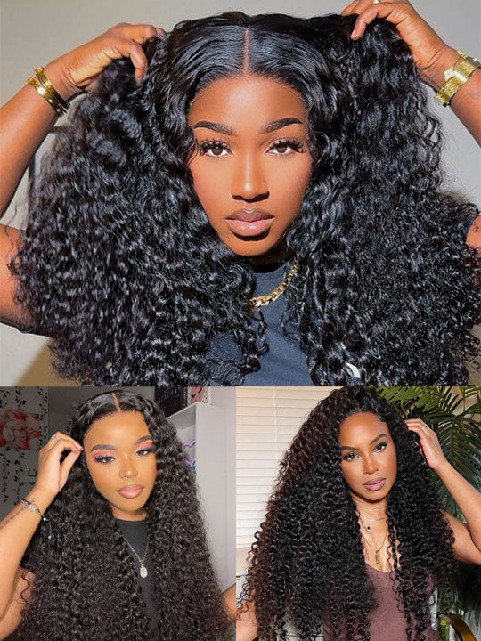 Double Drawn Water Wave Wig High Density Parting Max Full Lace Frontal Human Hair Wigs