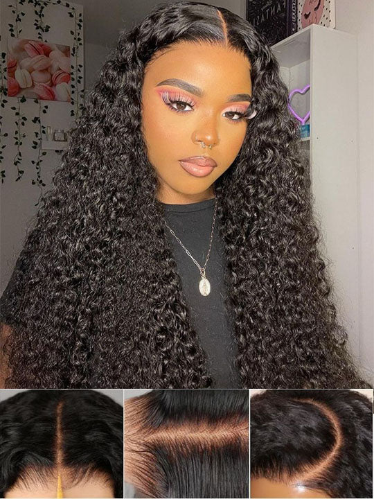 Double Drawn Water Wave Wig High Density Parting Max Full Lace Frontal Human Hair Wigs