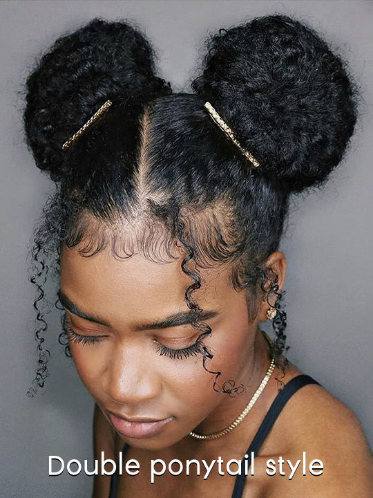 Afro Kinky Curly Hair Ponytail Extensions Clip in Drawstring Ponytail Human Hair Extensions
