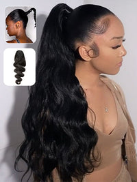Ponytail Human Hair Extensions Body Wave Hair Extension For Women