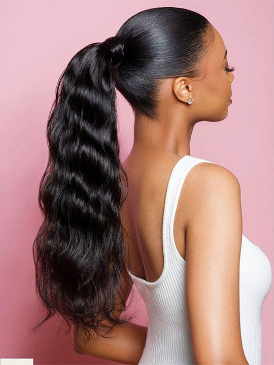 Ponytail Human Hair Extensions Body Wave Hair Extension For Women