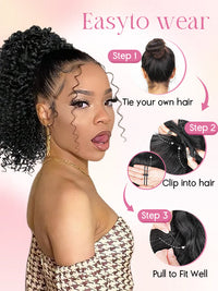 Silky Press Yaki Straight Hair Ponytail Beginner Friendly Drawstring Ponytail Extensions for Women