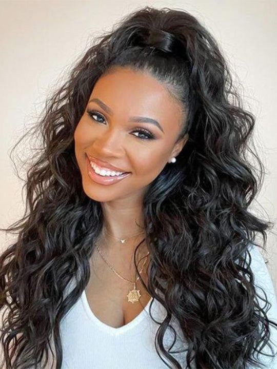 Ponytail Human Hair Extensions Body Wave Hair Extension For Women