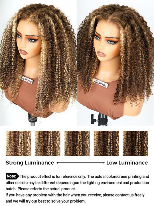 [Wear & Go] Pre-everything Glueless Highlight Kinky Curly 6x4.5/10x6 Lace Front Wigs