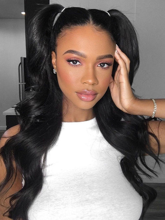 Full Lace Wig Body Wave Brazilian Human Hair Wigs Pre Plucked Real Scalp Invisi-Drawstring Cap