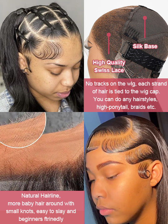 Full Lace Wig Body Wave Brazilian Human Hair Wigs Pre Plucked Real Scalp Invisi-Drawstring Cap