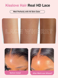KissLove Pre Styled Flexible Fit Invisi-Drawstring 360 Lace Wig Body Wave High Bun Style Wig with Bangs
