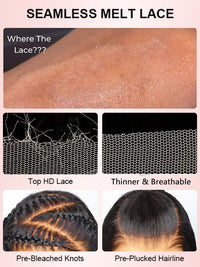 Bleached Knots Highlight Wig Deep Wave 13x4 HD Lace Frontal Virgin Human Hair Wigs