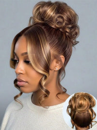 Kisslove Honey Blonde Highlights Body Wave Invisi-Drawstring Snug Fit 360 Lace Wig Glueless Human Hair Wigs