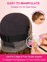 Kisslove Upgraded Invisi-Drawstring 360 Lace Wig Deep Wave Brown Highlights Human Hair Wigs