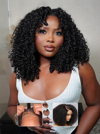 Double Drawn Kinky Curly Glueless 5x5 HD Lace Closure Wig Brazilian Human Hair Wigs