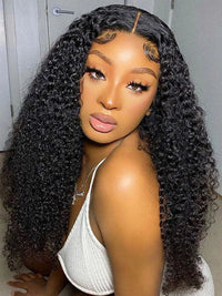 Kinky Curly Hair 13x4 HD Lace Frontal Wig Pre Plucked Pull and Go Glueless Real HD Lace Wig