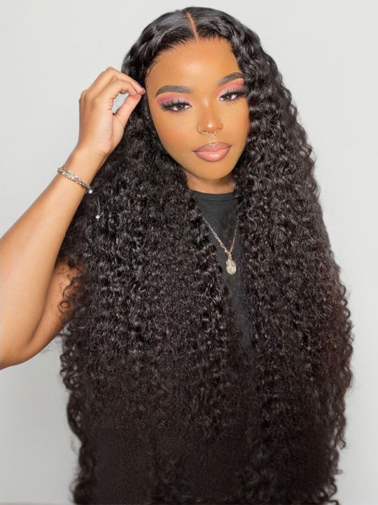 40 Inch Curly Hair 13x6 Full Lace Frontal Wig Pre Plucked Deep Curly Long Wigs for Sale