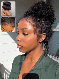 Kisslove Hair 4C Edge Kinky Curly Hair 360 Lace Wig Invisi Drawstring Glueless Lace Wigs