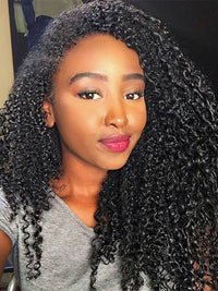 [4C Wig] Kinky Edges Hairline Jerry Curly 13x4 13x6 HD Transparent Lace Wigs