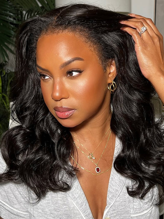 Kisslove Hair Body Wave Invisi-Drawstring 360 Lace Wig Pre Everything Glueless Lace Frontal Wigs