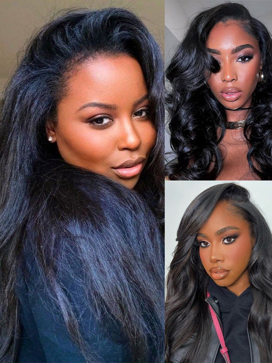 [4C Wig] 5x5 HD Transparnt Lace Wig With Kinky Baby Hair Body Wave 100% Human Hair