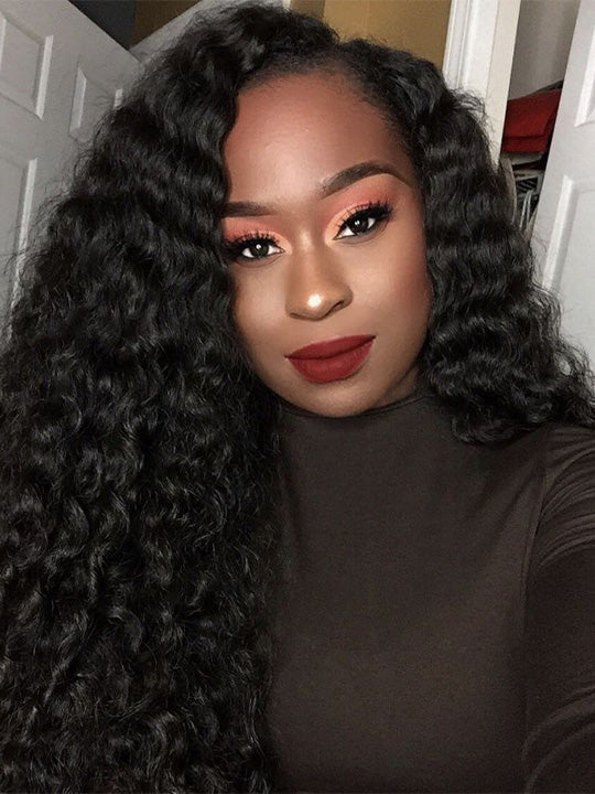 [4C Wig] 5x5 HD Lace Wig Kinky Curly Hairline Deep Wave 100% Human Hair Wigs
