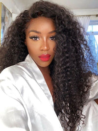 [4C Wig] 5x5 HD Lace Wig Kinky Curly Hairline Deep Wave 100% Human Hair Wigs