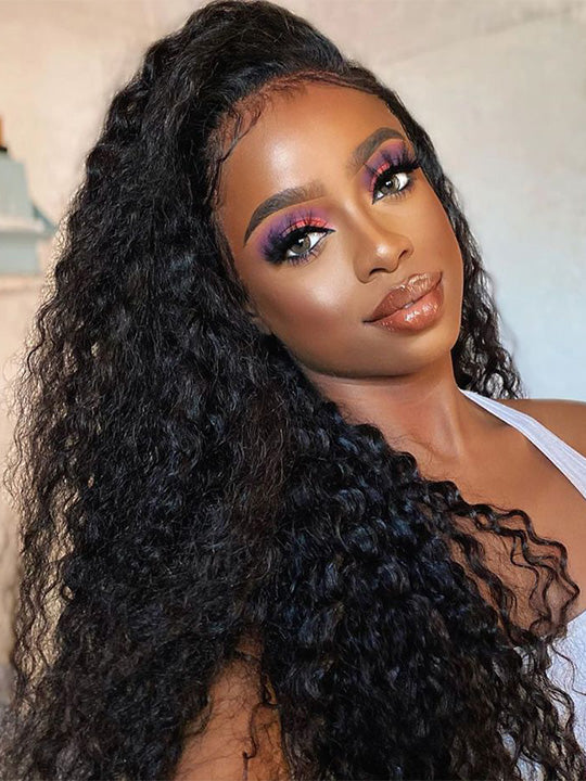 [4C Wig] 5x5 HD Lace Wig Kinky Curly Hairline Deep Wave 100% Human Hair Wigs