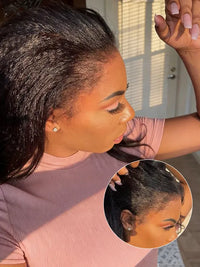 Kisslove Newborn Hairline Kinky Straight Hair Invisi-Drawstring 360 Lace Wig Pre Everything Glueless Wigs