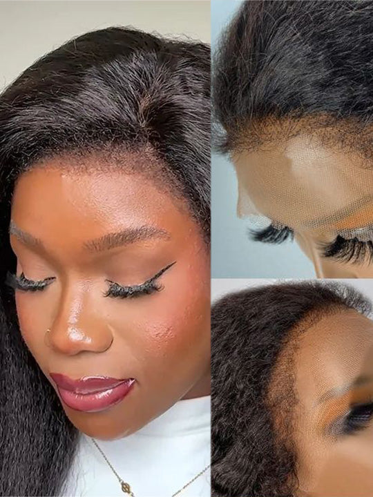 [4C Wig] 5x5 HD Transparnt Lace Wig With Kinky Baby Hair Body Wave 100% Human Hair