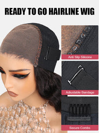[4C Wig] 5x5 HD Transparnt Lace Wig With Kinky Baby Hair Body Wave 100% Human Hair