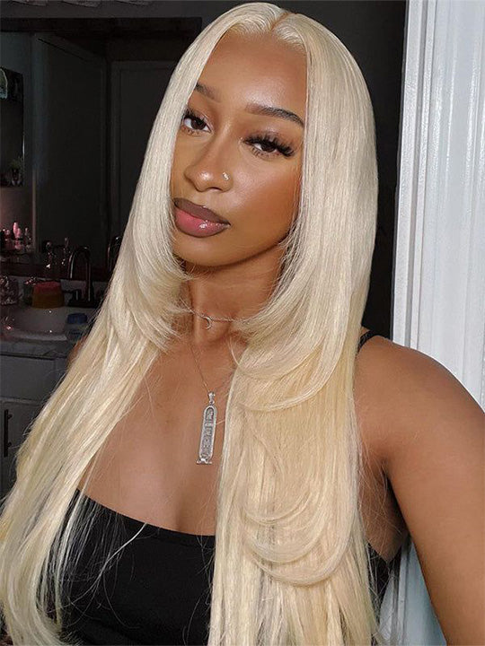 Pre Layered 613 Blonde Wig 13x4 HD Lace Front Human Hair Wigs Brazilian Straight Hair